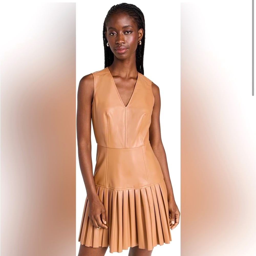 Shoshanna Women's Tae Faux Leather Mini Dress (tan)